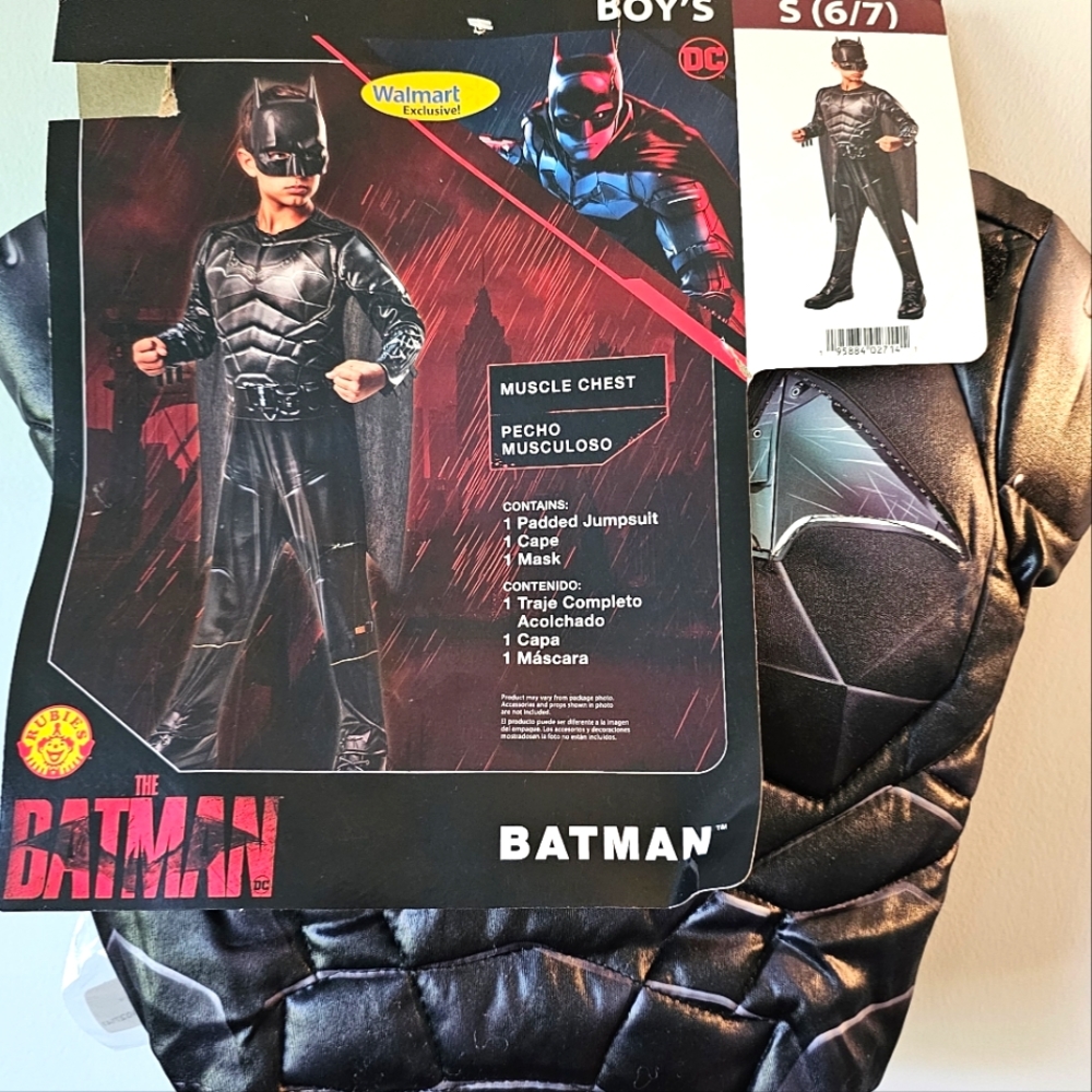 NWT-Rubies-The Batman-DC-Boys-Halloween Costume-Size Small 6/7-Black